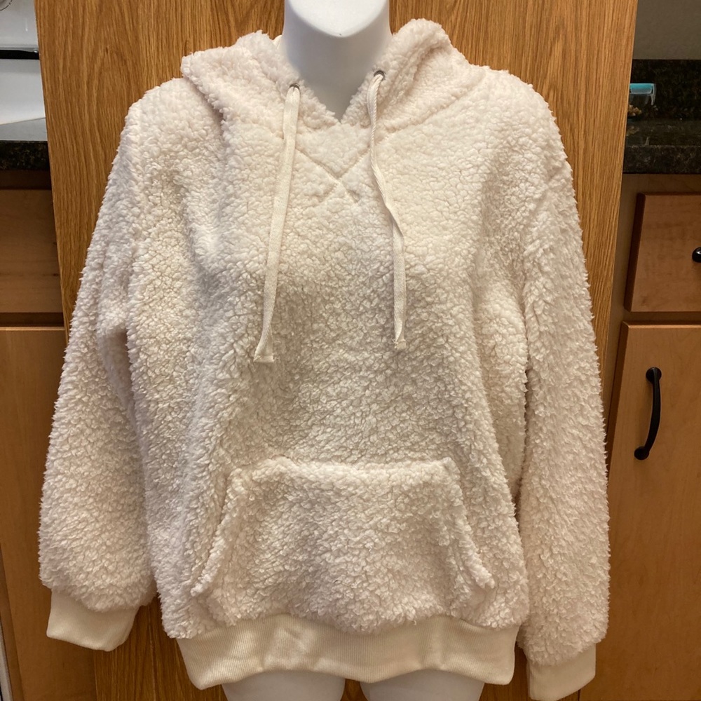 Sherpa Jacket off White with Tan Accents